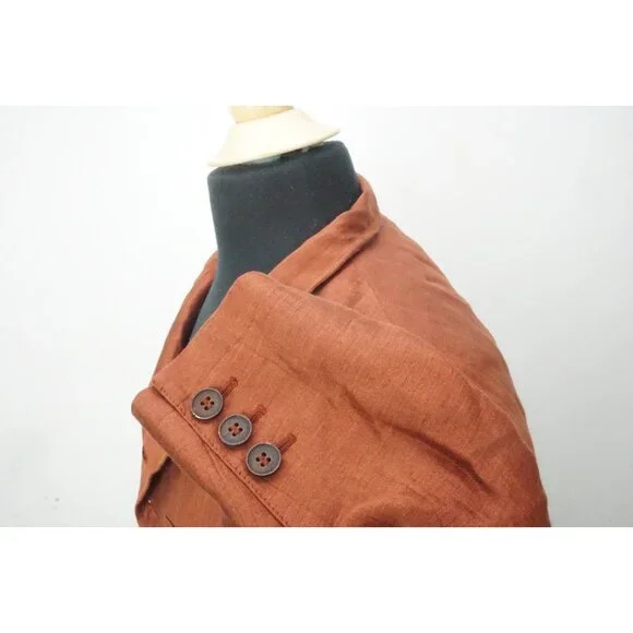 John Varvatos Linen Blend Rust Orange Sport Coat Jacket Coat Sz 40 NEW
